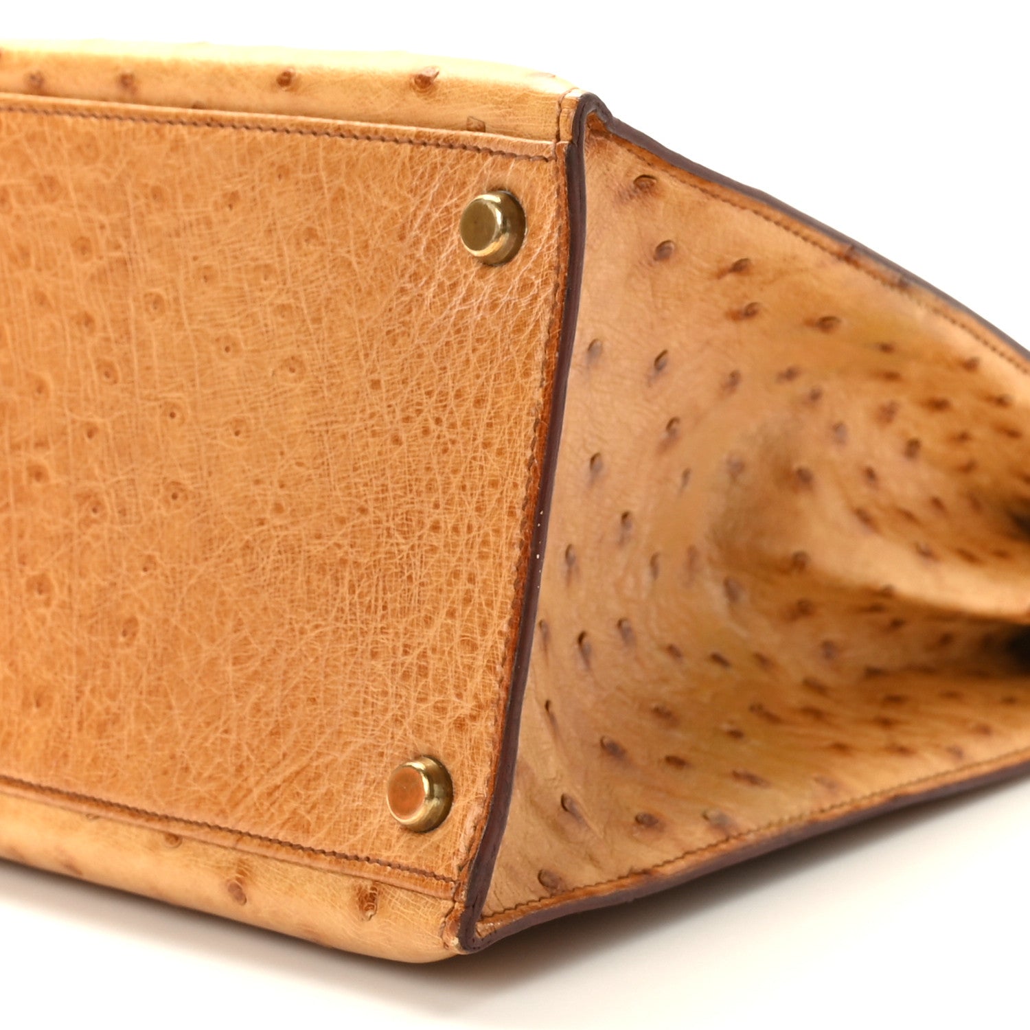 Hermes Ostrich Kelly Sellier 35 Gold 9 of 10