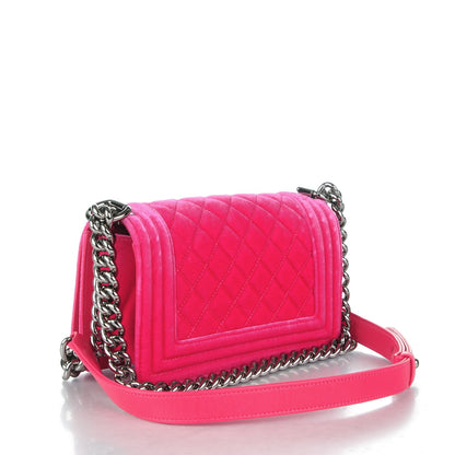 Chanel Velvet Quilted Small Boy Flap Fuchsia 3 of 8