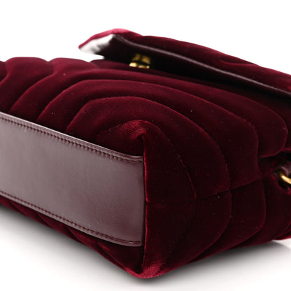 Saint Laurent Velvet Y Quilted Monogram Toy Loulou Crossbody Bag French Burgundy 8 of 9
