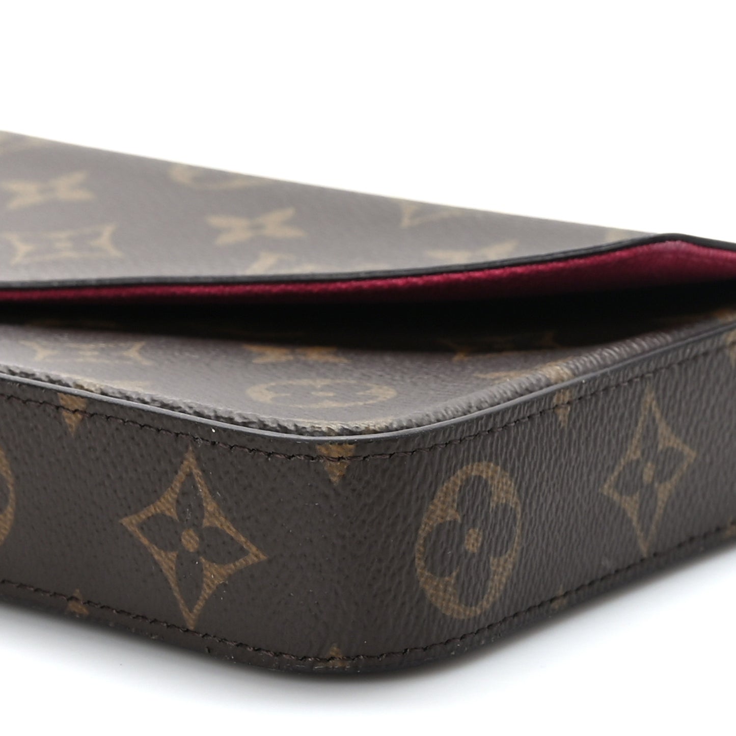 Monogram Pochette Felicie Chain Wallet Fuchsia