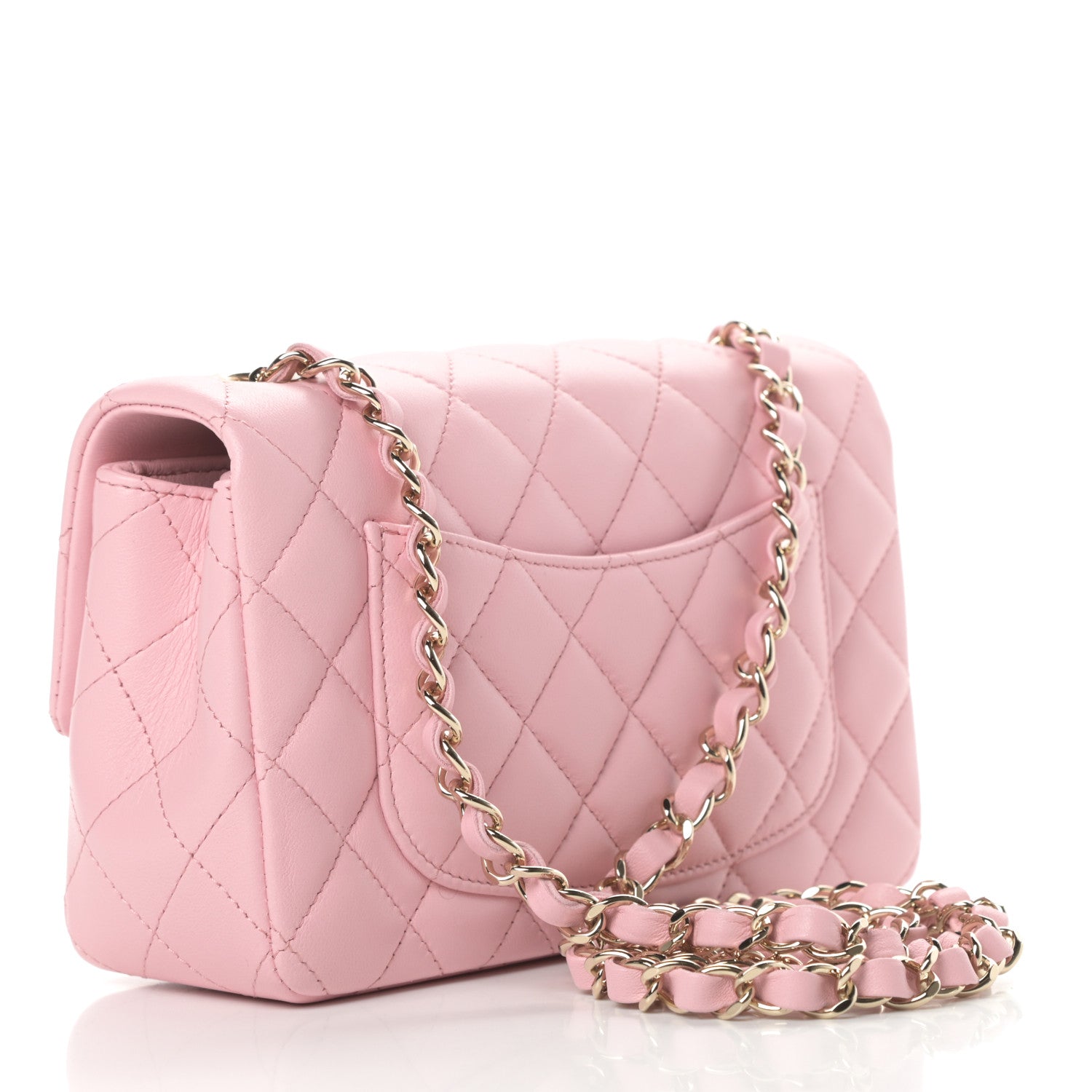 Chanel Lambskin Quilted Mini Rectangular Flap Pink 3 of 11