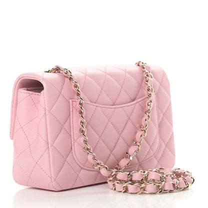 Chanel Lambskin Quilted Mini Rectangular Flap Pink 3 of 11