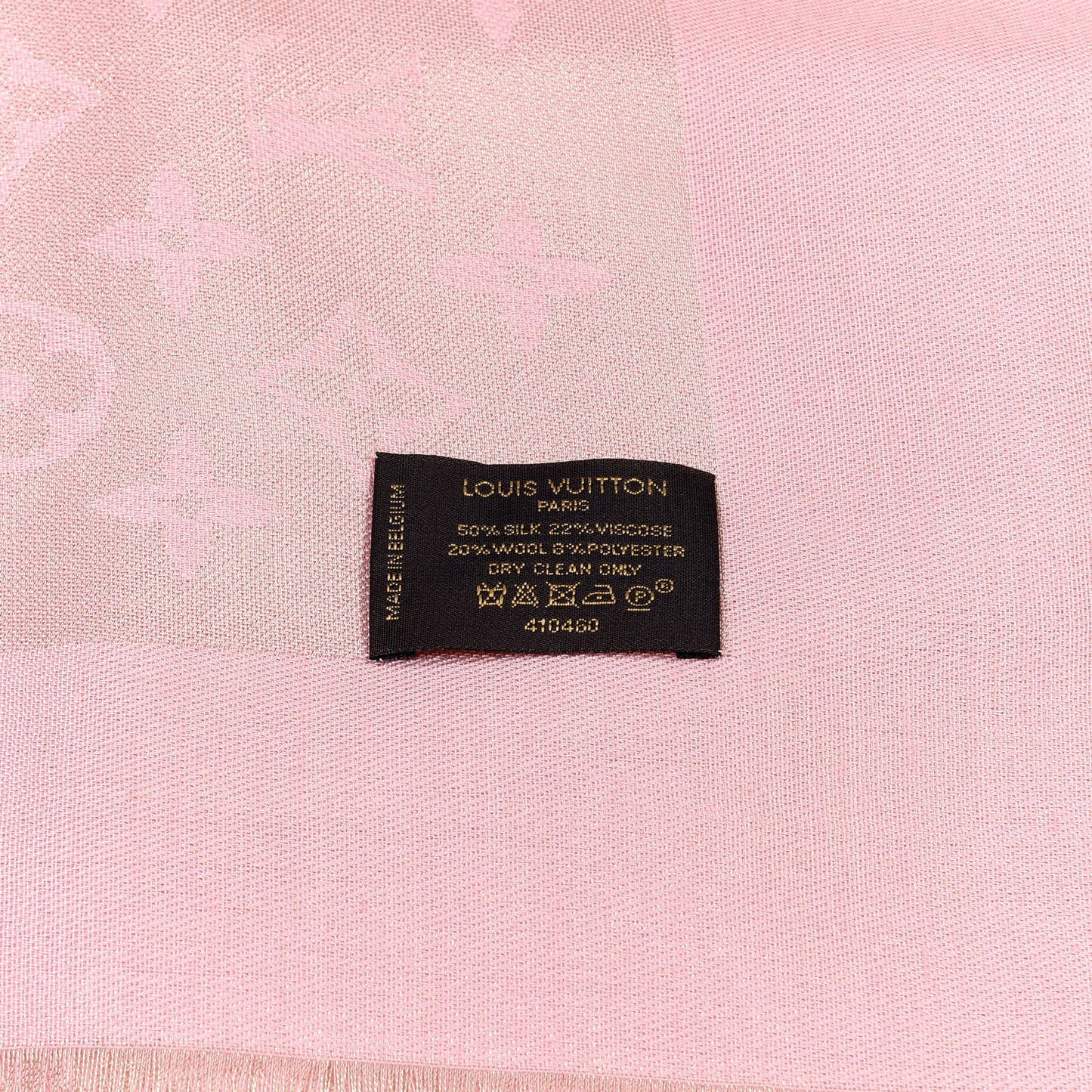 Silk Wool Monogram Shawl Natural