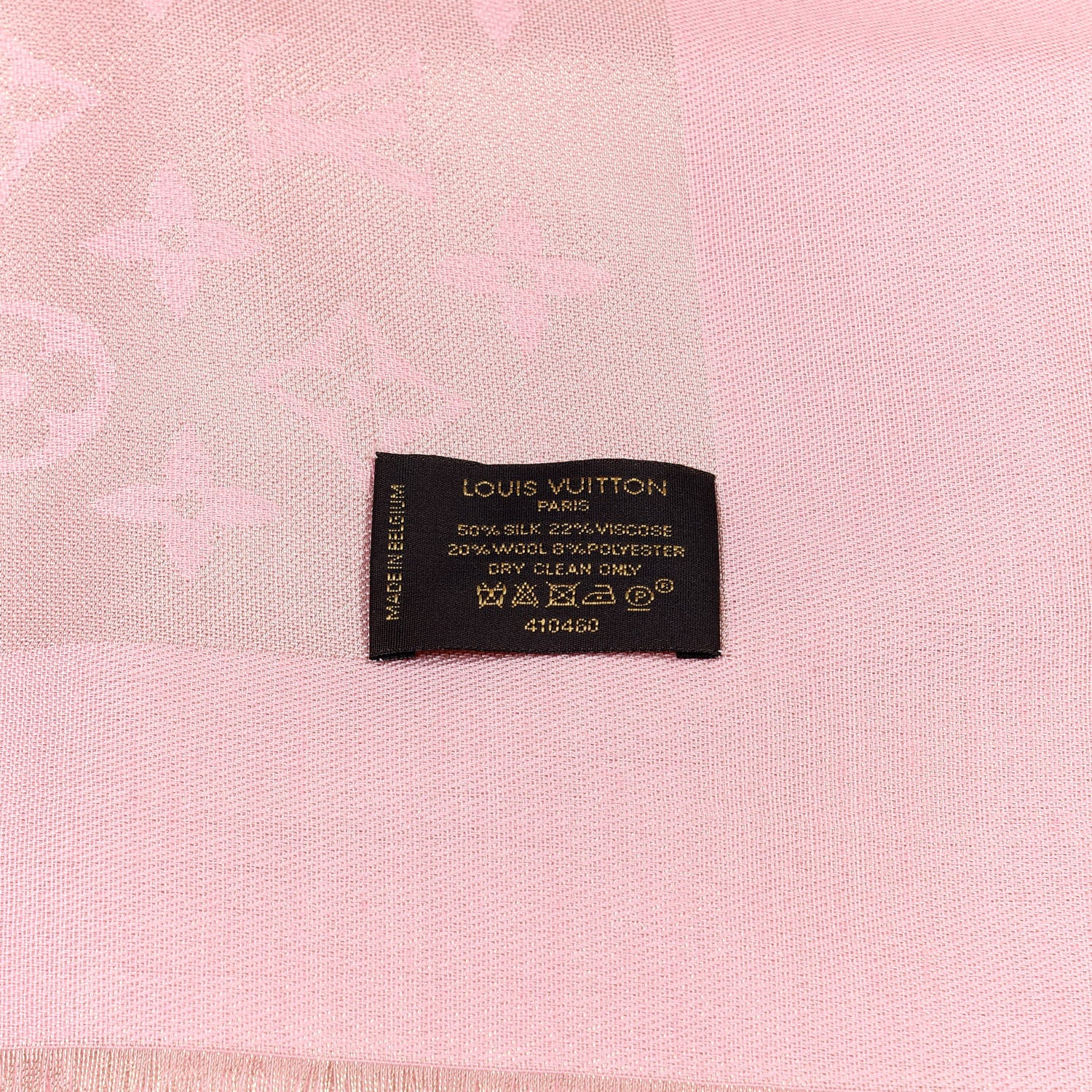 Louis Vuitton Silk Wool Monogram Shawl Natural 3 of 3