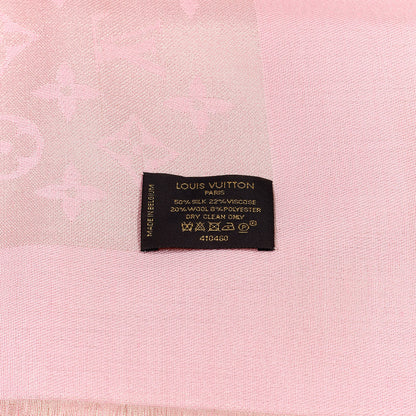 Louis Vuitton Silk Wool Monogram Shawl Natural 3 of 3