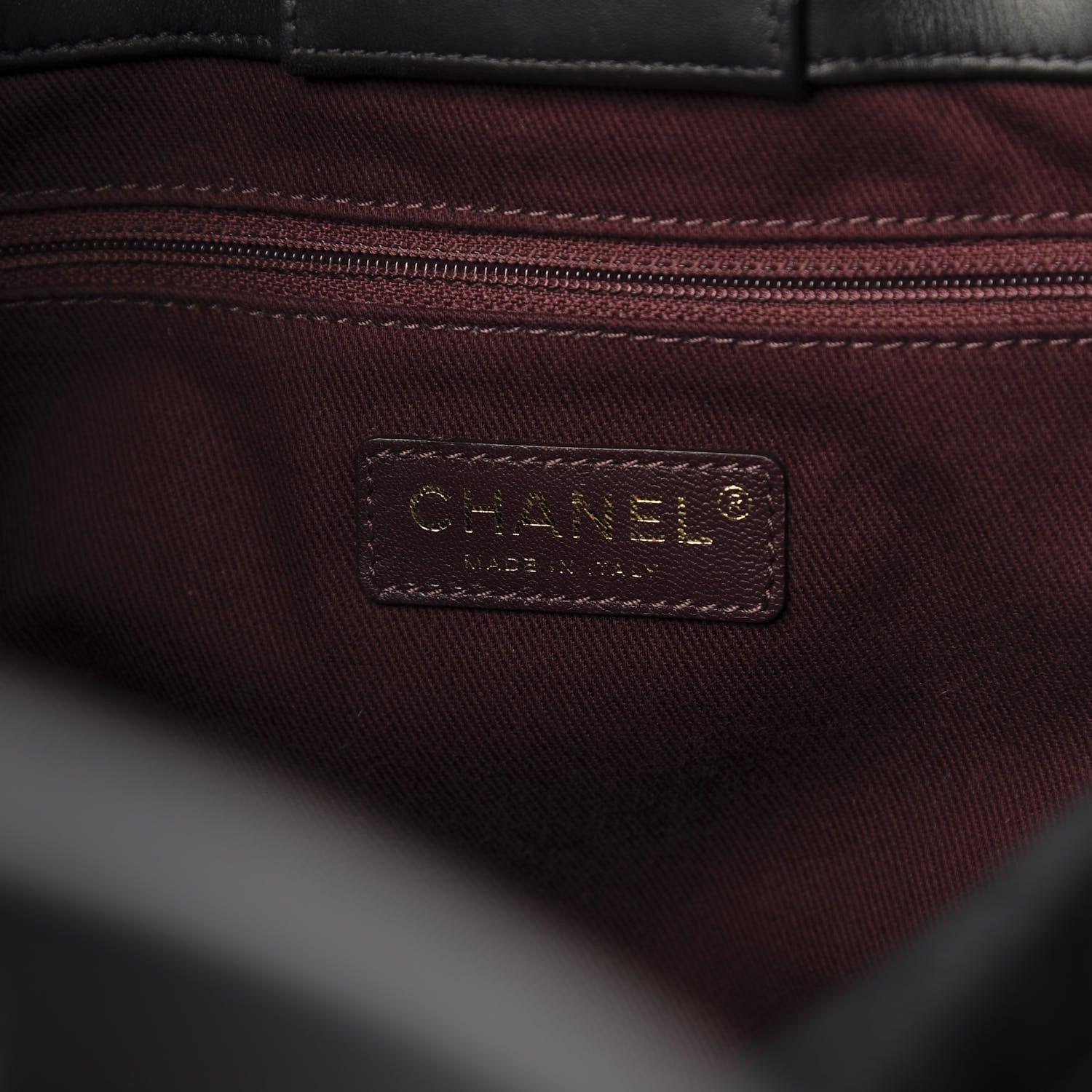 Chanel Aged Calfskin Chevron Coco Handle Shopping Tote Black 7 of 13
