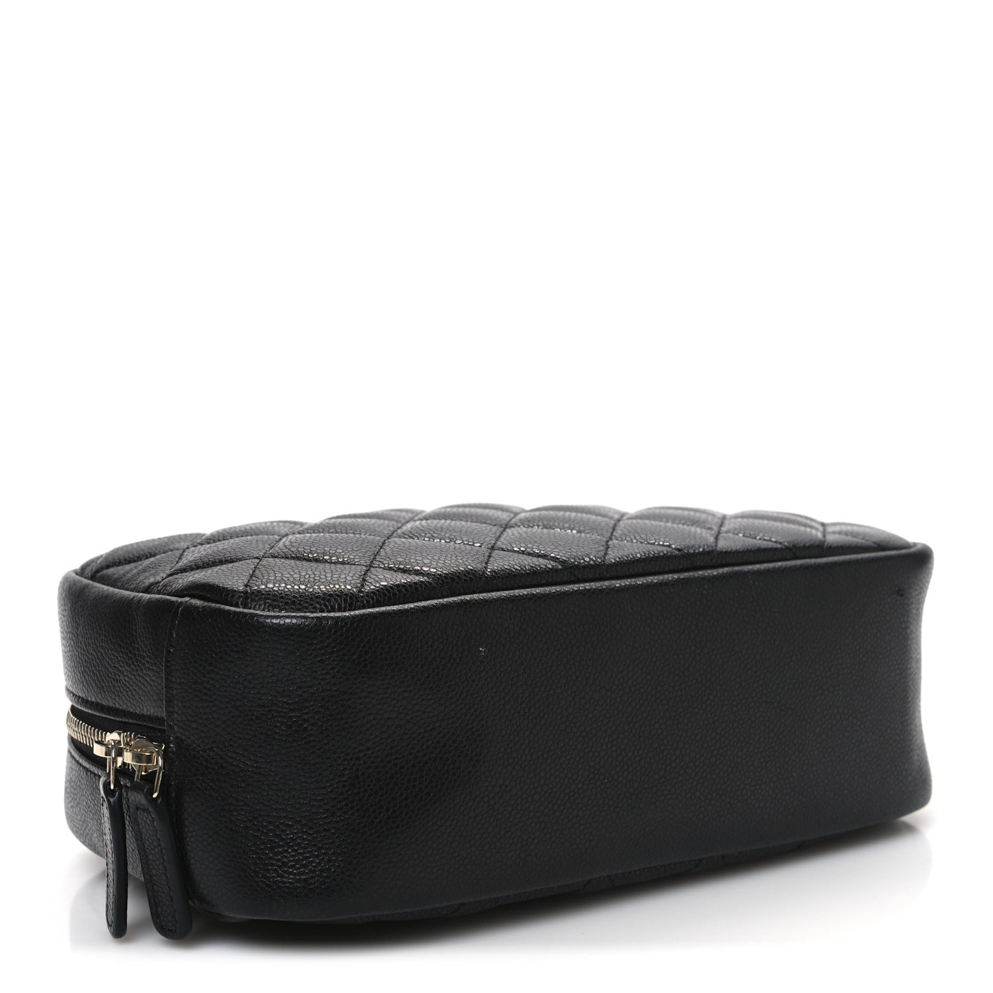 Caviar Quilted Medium Curvy Pouch Cosmetic Case Black