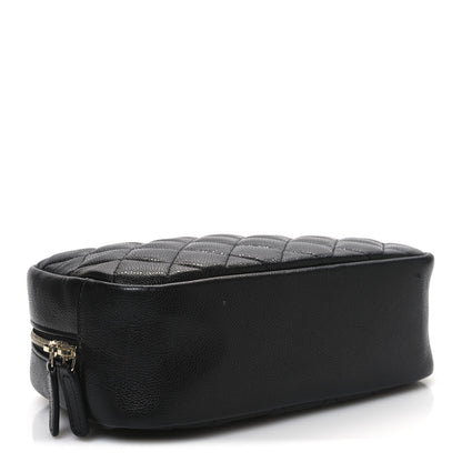 Chanel Caviar Quilted Medium Curvy Pouch Cosmetic Case Black 4 of 11