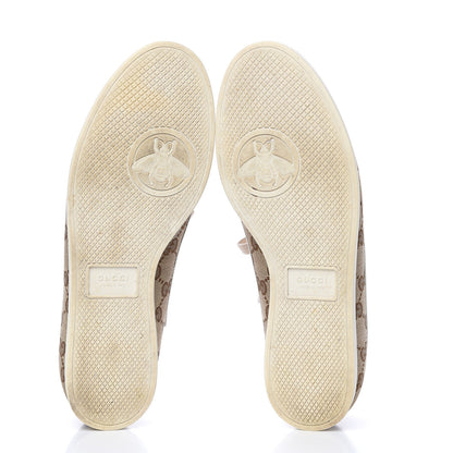 Gucci Suede Monogram Web Womens Falacer Sneakers 39.5 Nocciola Beige Mystic White Hibiscus Red 6 of 9