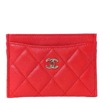 Chanel Caviar Quilted Card Holder Red 1 of 5