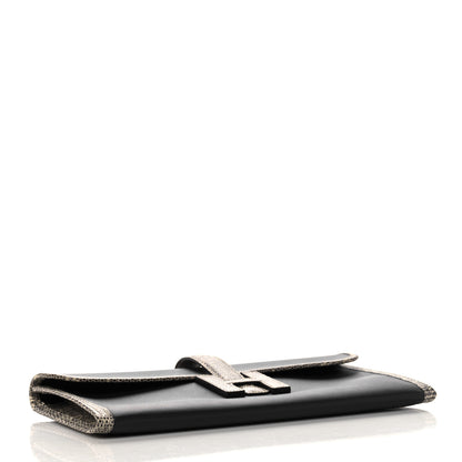 Hermes Swift Lizard Jige Elan Touch 29 Clutch Black Ombre 4 of 12