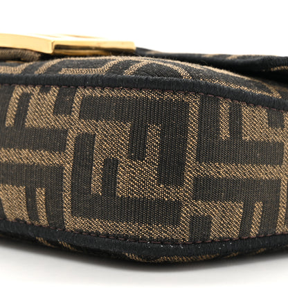 Fendi Fabric Jacquard FF 1974 Mini Baguette Tobacco Moro Black 8 of 10