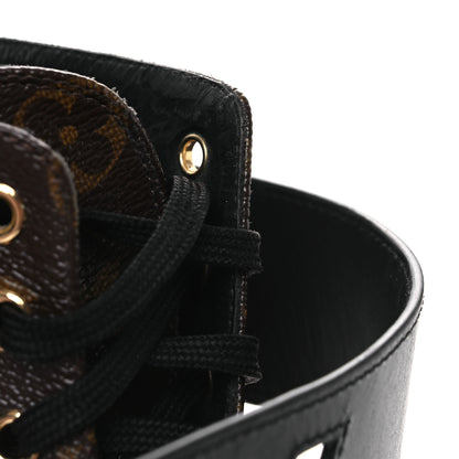 Louis Vuitton Calfskin Monogram Wonderland Flat Ranger Boots 36.5 Black 11 of 15