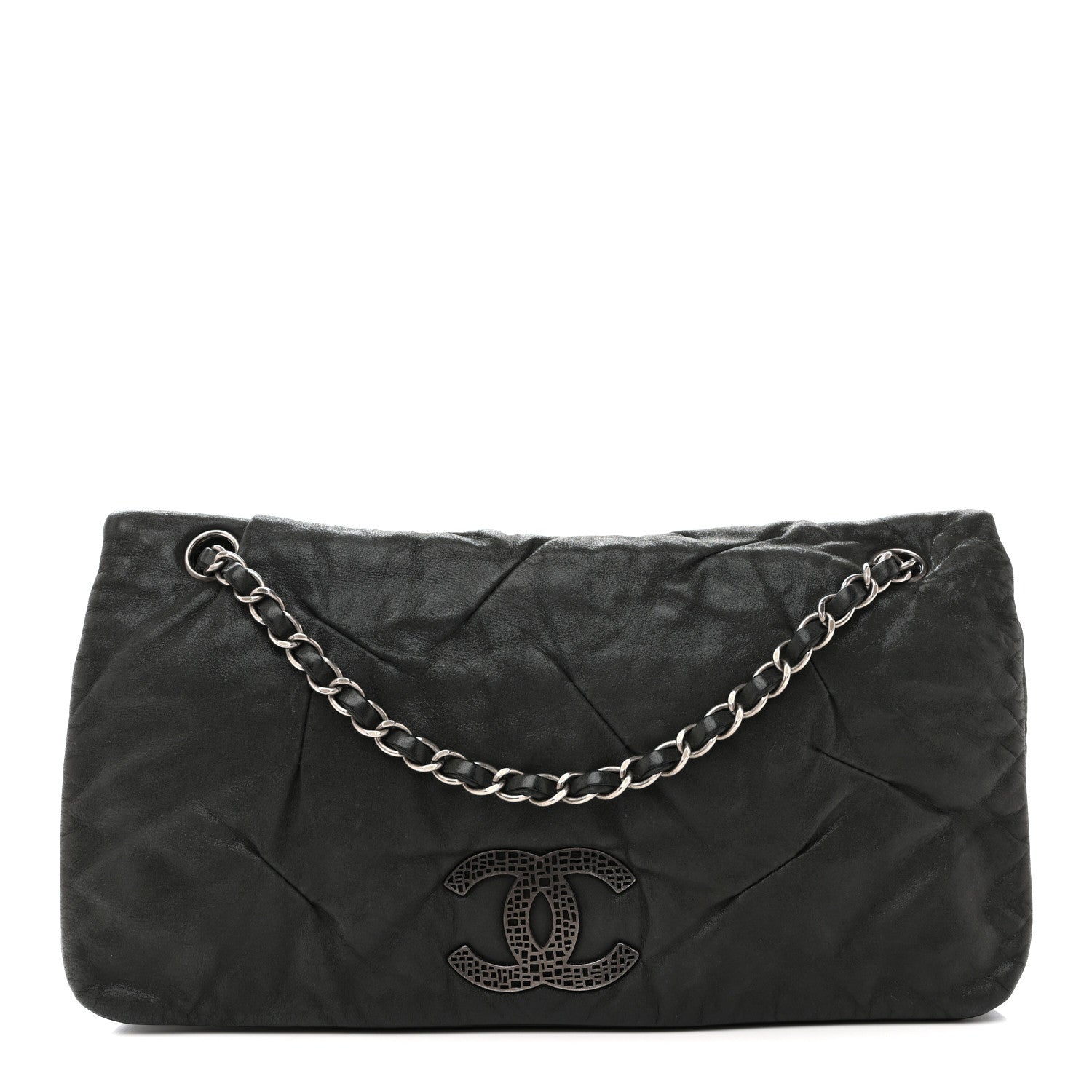 Chanel Iridescent Calfskin Glint Accordion Flap Black 1 of 13