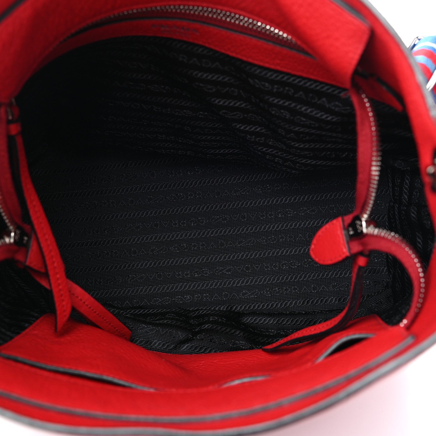 Prada Vitello Phenix Logo Hobo Rosso 5 of 10