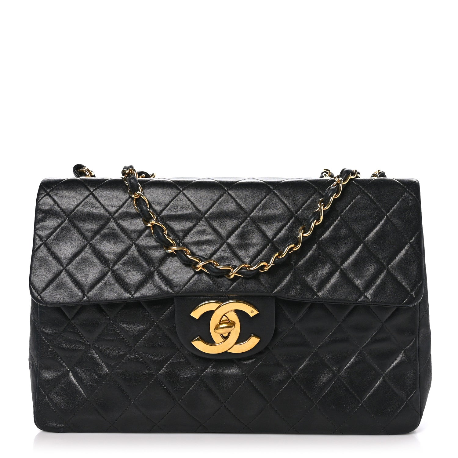 Chanel Lambskin Quilted XL Jumbo Single Flap Black 1 of 11