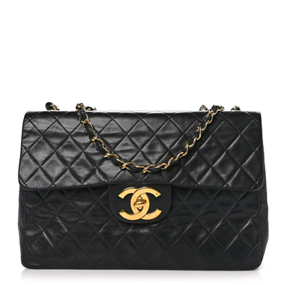 Chanel Lambskin Quilted XL Jumbo Single Flap Black 1 of 11