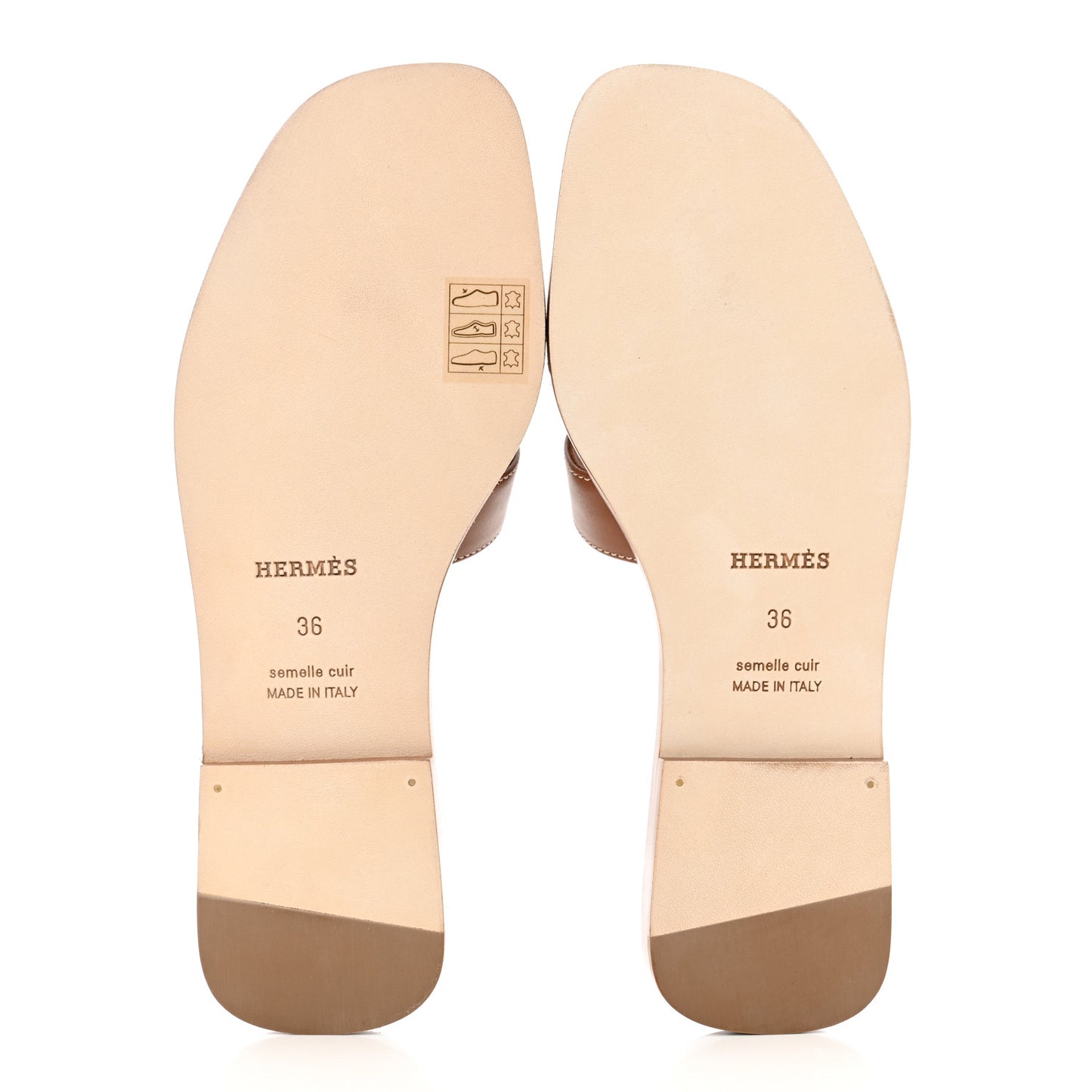 Box Calfskin Oran Sandals 36 Gold