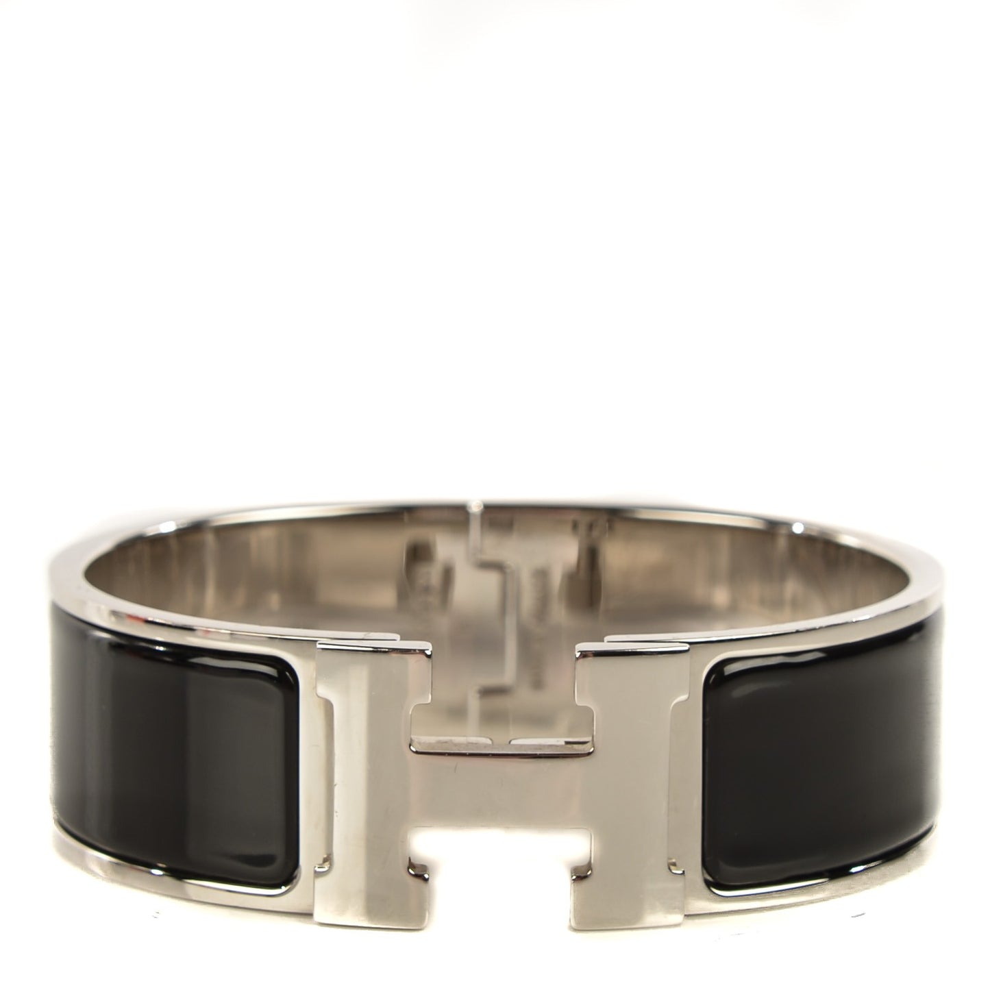 Enamel Wide Clic Clac H Bracelet GM Black