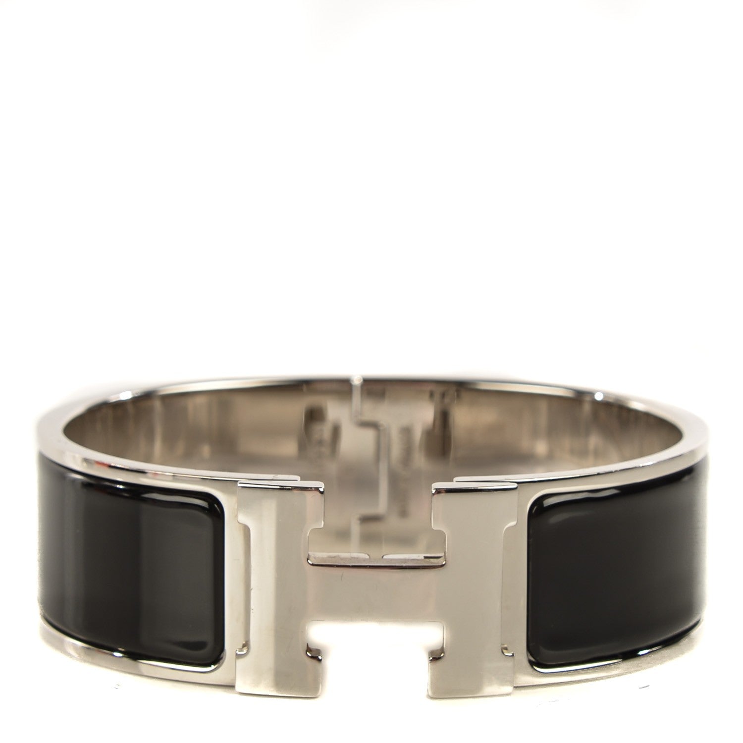 Hermes Enamel Wide Clic Clac H Bracelet GM Black 1 of 6