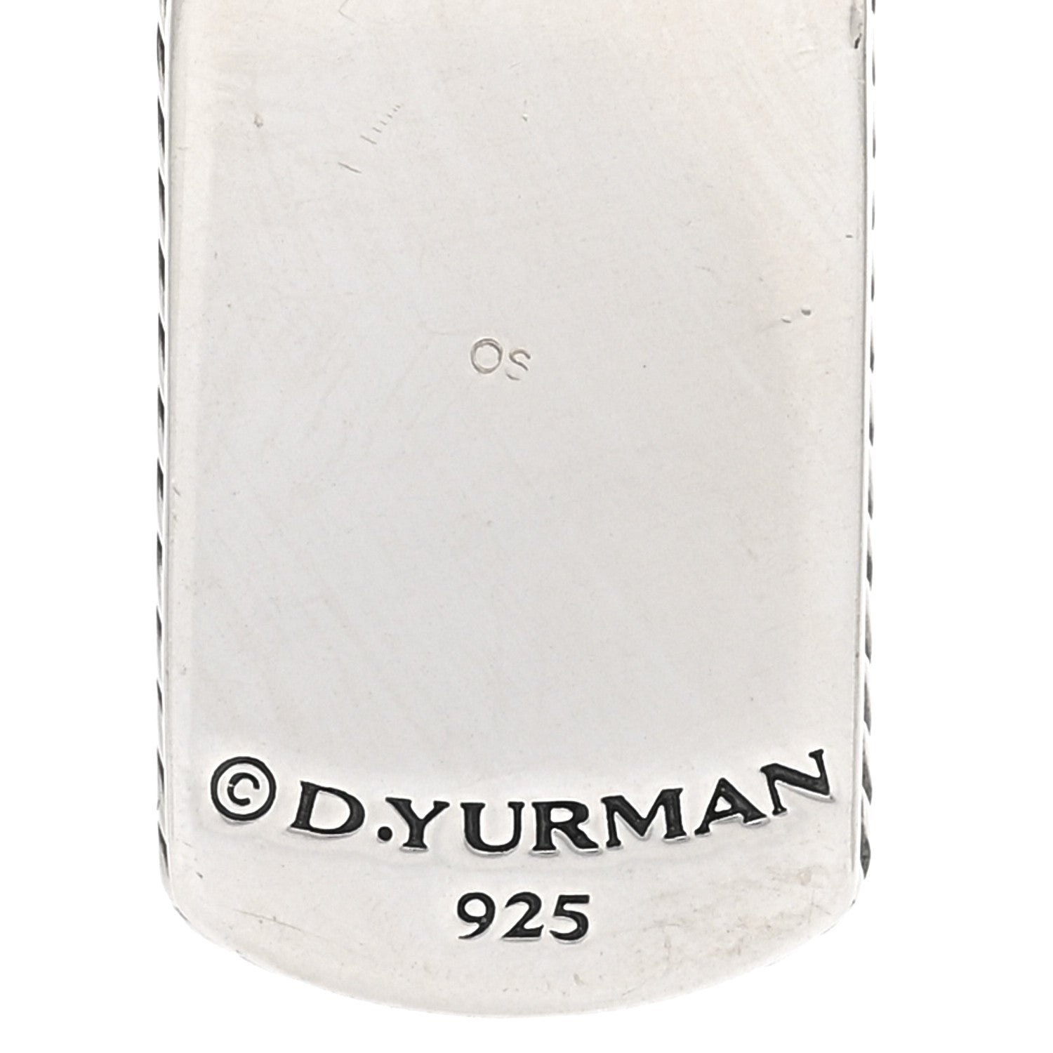 David Yurman Sterling Silver Rhodonite Dog Tag Pendant 3 of 3