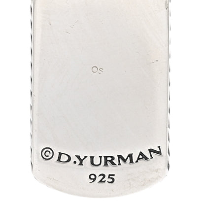 David Yurman Sterling Silver Rhodonite Dog Tag Pendant 3 of 3