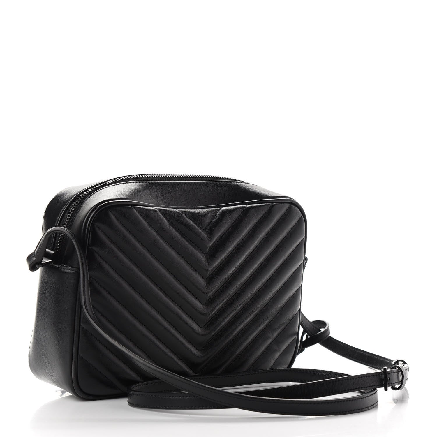 Saint Laurent Calfskin Matelasse Monogram Lou Camera Bag Black 3 of 11