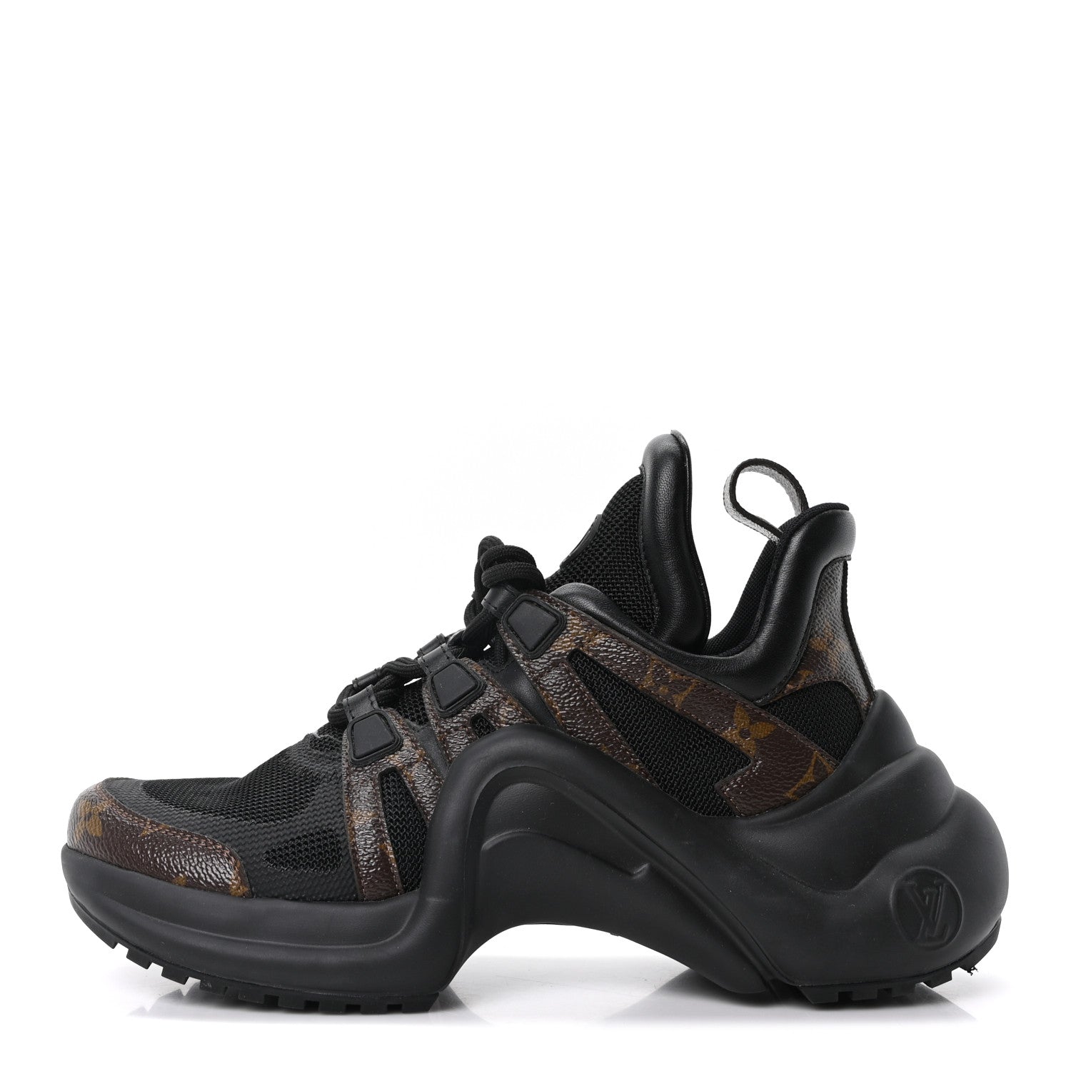 Louis Vuitton Calfskin Patent Monogram LV Archlight Sneakers 38 Black 1 of 8