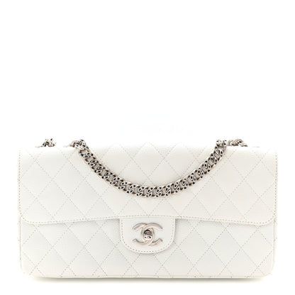 Chanel Caviar Quilted East West Flap Bijoux Chain White 1 of 11