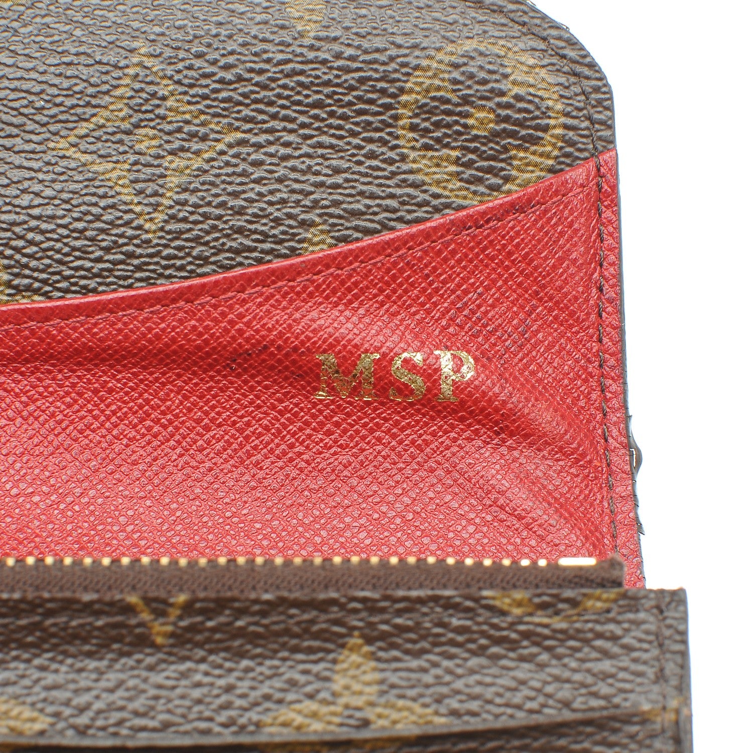 Louis Vuitton Monogram Emilie Wallet Red 10 of 12