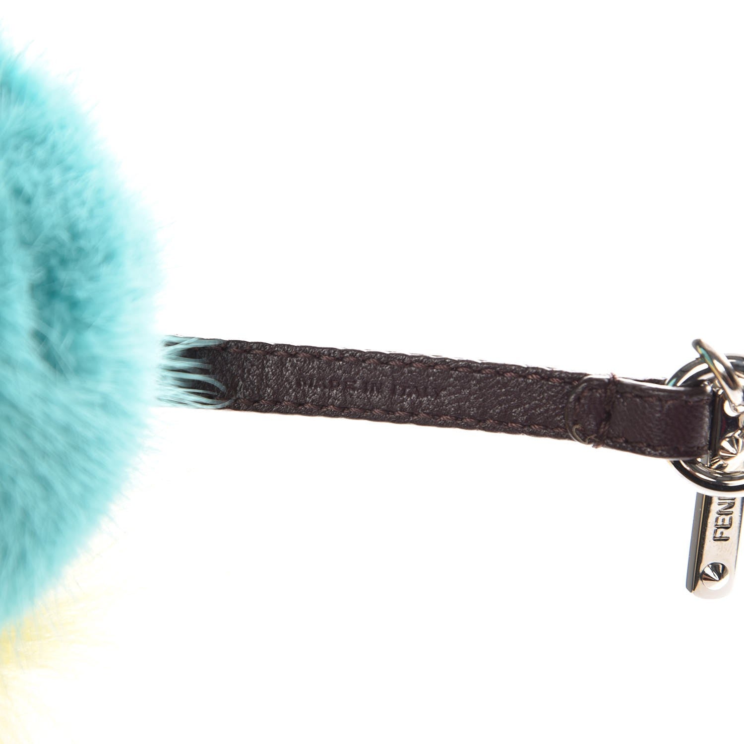 Fendi Shiny Nappa Mink Fox Fur Crystal QuTweet Dazzling Bag Bug Charm Bordeaux Seashell Multicolor 3 of 4