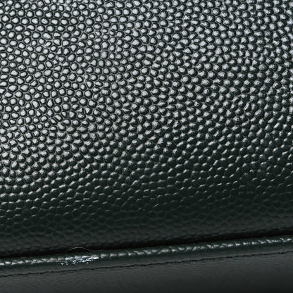 Saint Laurent Grain de Poudre Medium Classic Monogram Cassandra Top Handle Dark Green 11 of 11