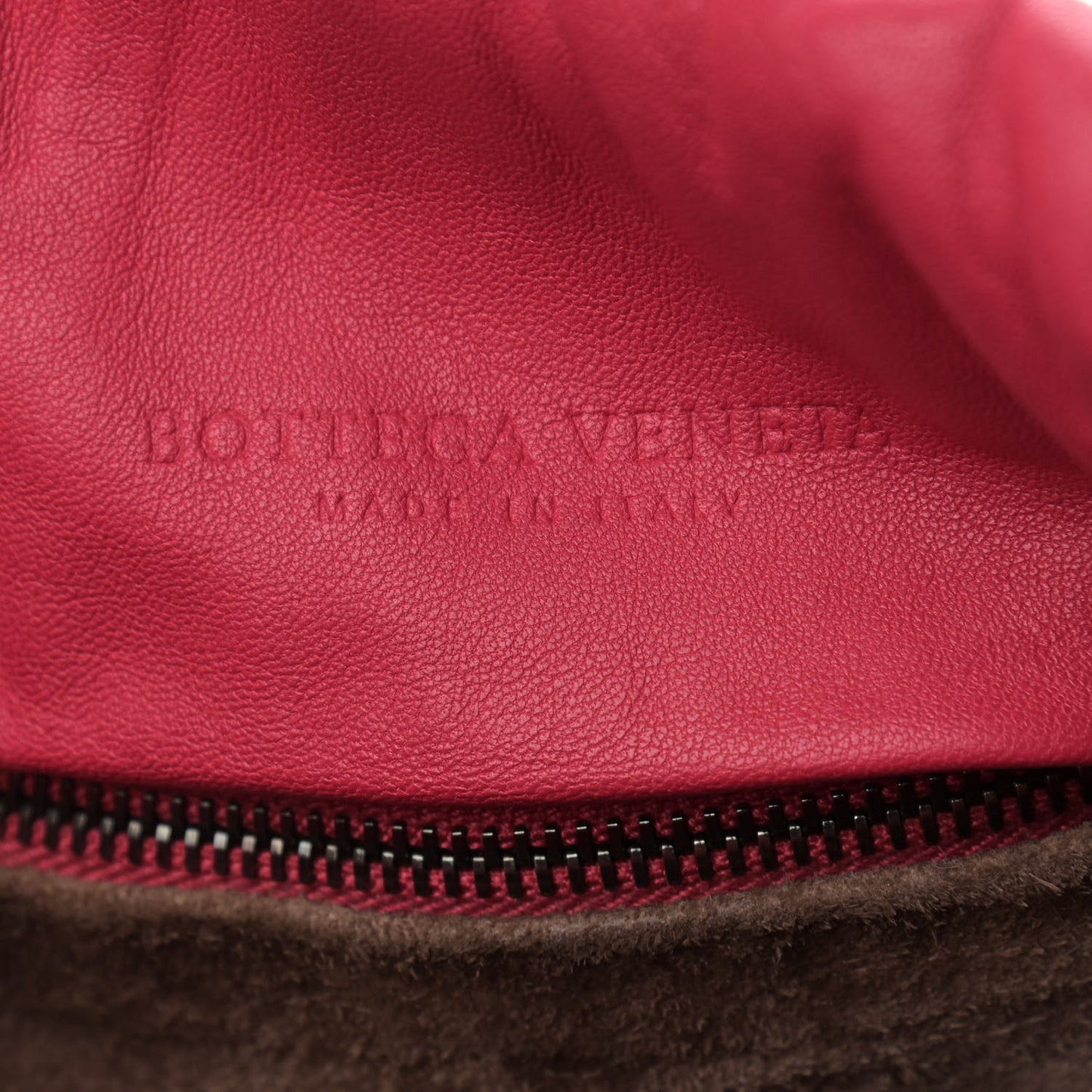Nappa Intrecciato Drawstring Tote Fuchsia