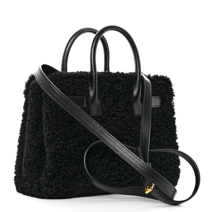 Saint Laurent Shearling Nano Sac De Jour Black 2 of 8