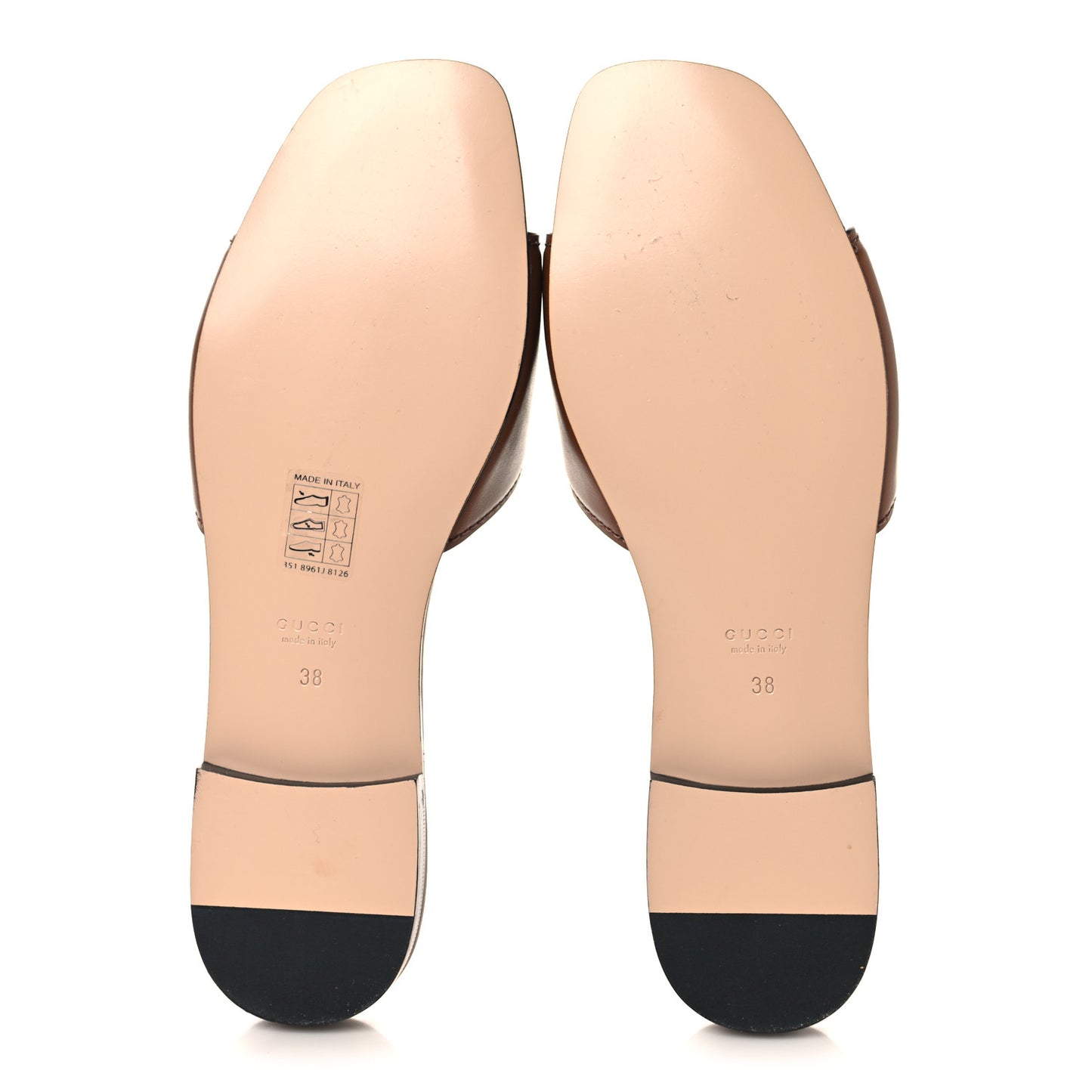 Cosmos Softy Calfskin Interlocking G Cut Out Slide Sandals 38 Cuir