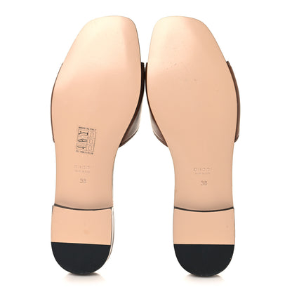 Gucci Cosmos Softy Calfskin Interlocking G Cut Out Slide Sandals 38 Cuir 6 of 8