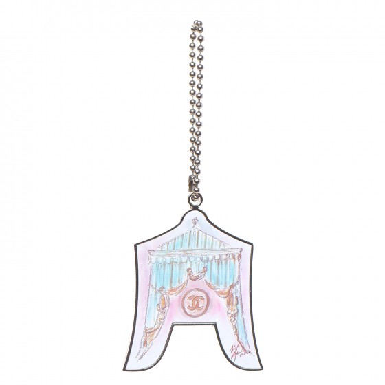 Chanel Enamel Circus Tent Bag Charm Pink Blue Silver 1 of 4