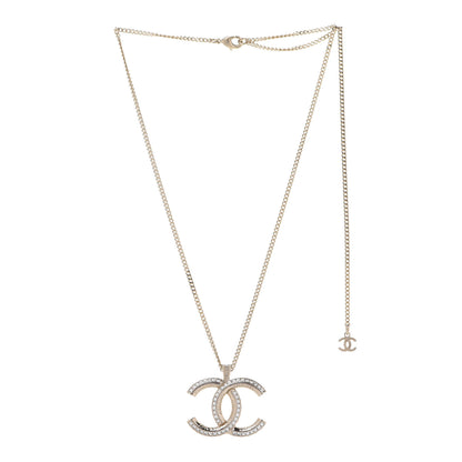 Chanel Crystal CC Chain Necklace Gold 3 of 6