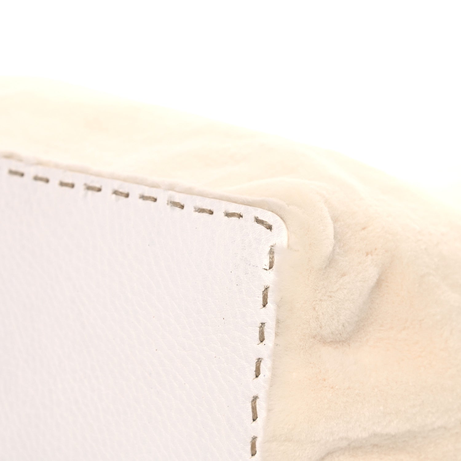Fendi Sheared Mink Selleria Medium Tote White 8 of 10
