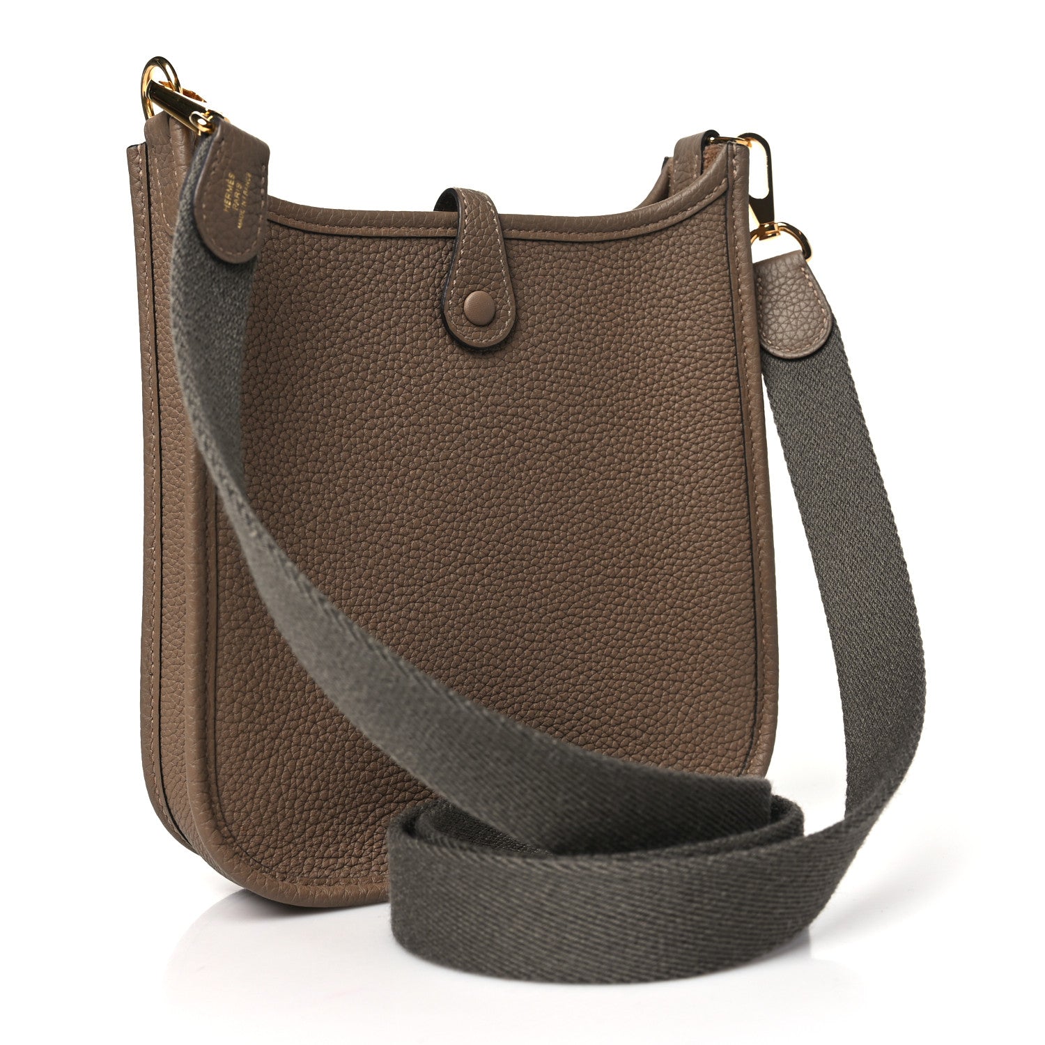 Hermes Taurillon Clemence Amazone Evelyne TPM Beige De Weimar Gris Etain 3 of 11