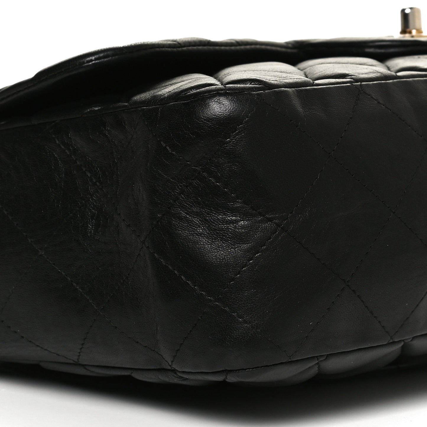Lambskin Quilted Jumbo Single Flap Black