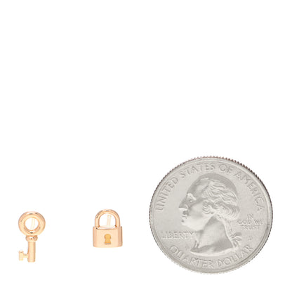 Tiffany 18K Rose Gold Mini Key and Lock Earrings 2 of 4