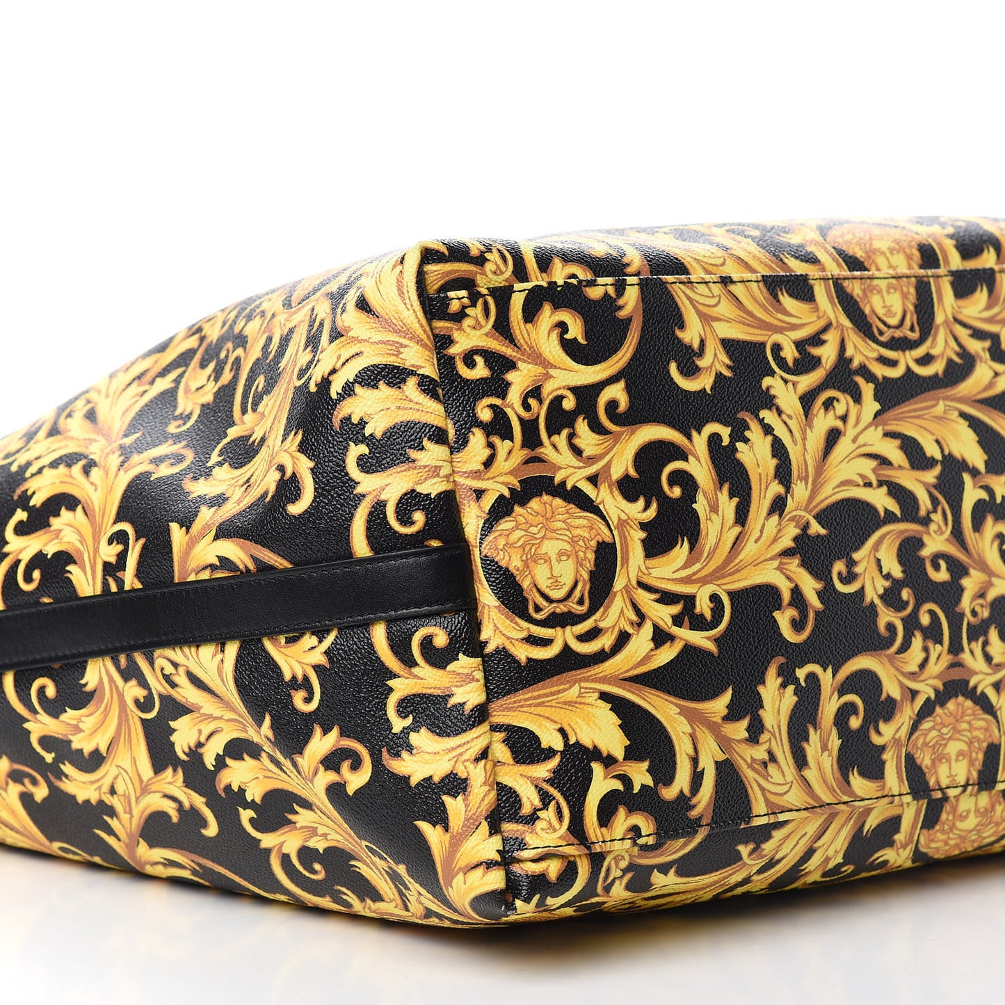 PVC Barocco Printed Tote Black Gold
