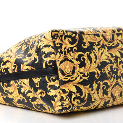 Versace PVC Barocco Printed Tote Black Gold 7 of 8