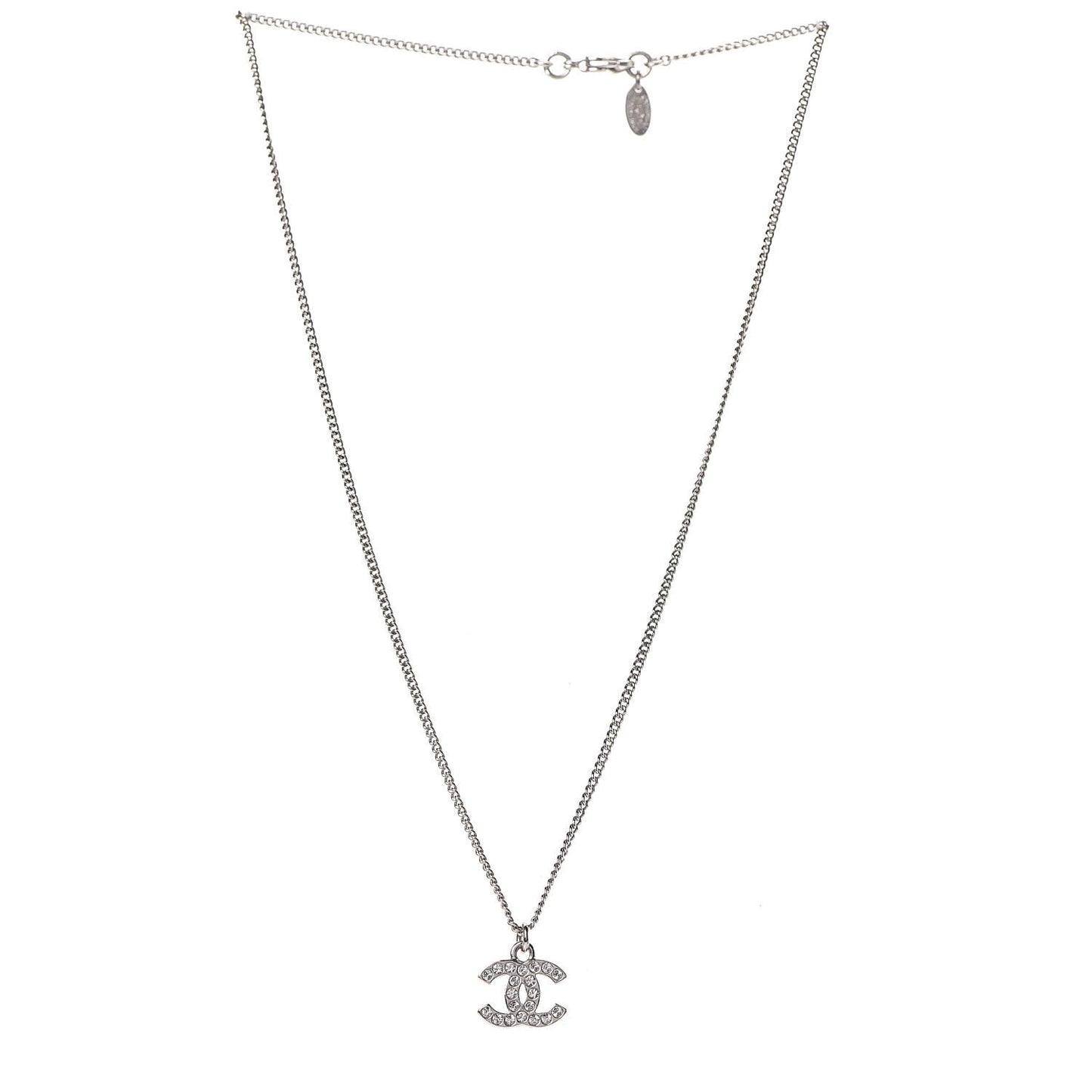 Crystal Timeless CC Necklace Silver