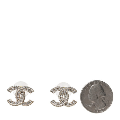 Chanel Crystal Timeless CC Earrings Gold 2 of 6