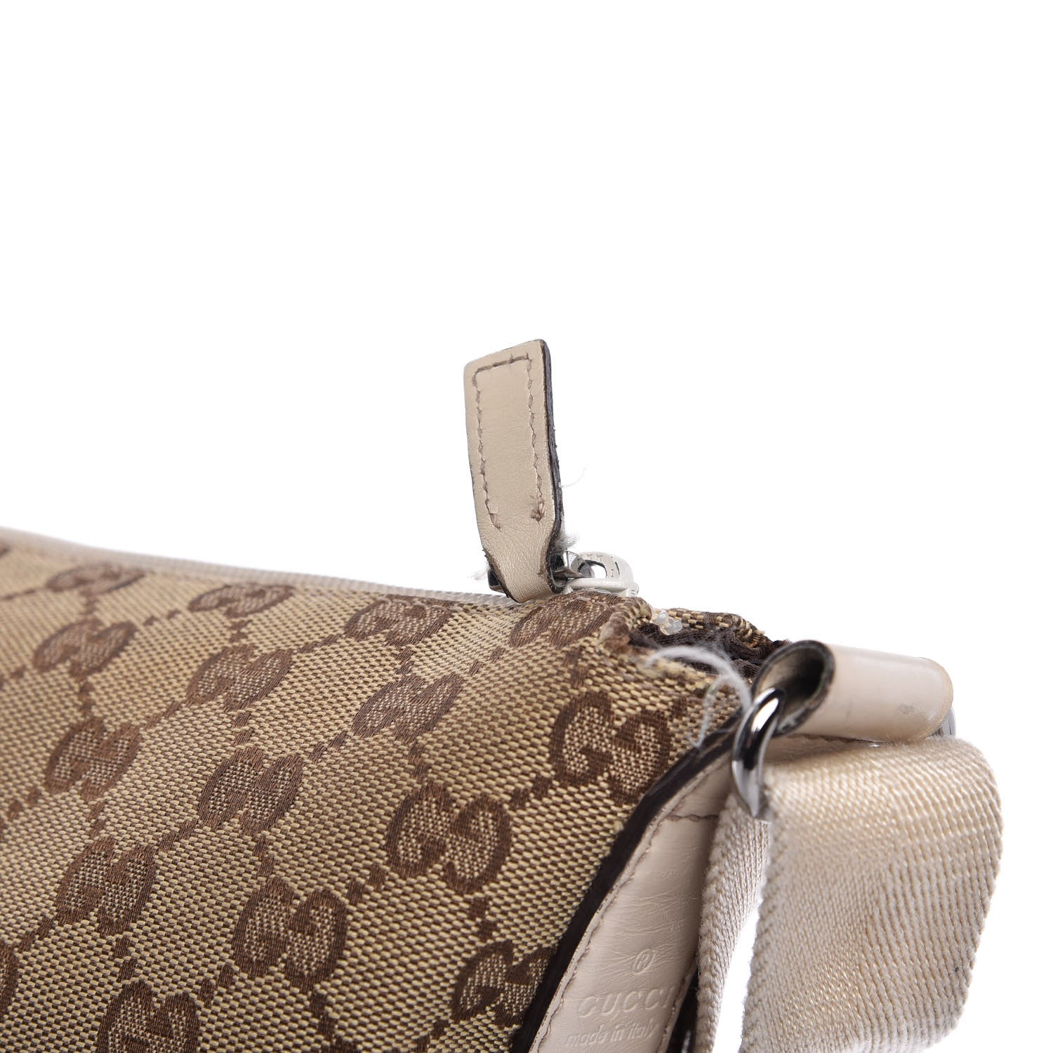 Gucci Monogram Calfskin Perforated Medium Flat Messenger Bag Off White 12 of 12