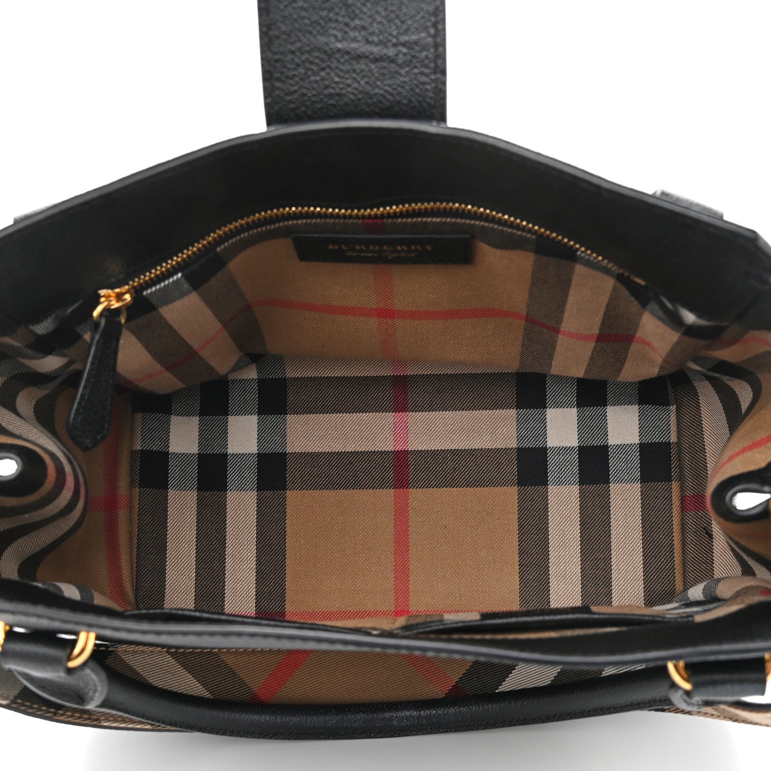 Burberry Soft Grain Calfskin Medium Buckle Tote Black 4 of 10