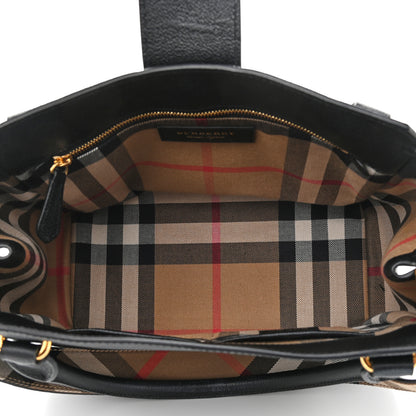 Burberry Soft Grain Calfskin Medium Buckle Tote Black 4 of 10