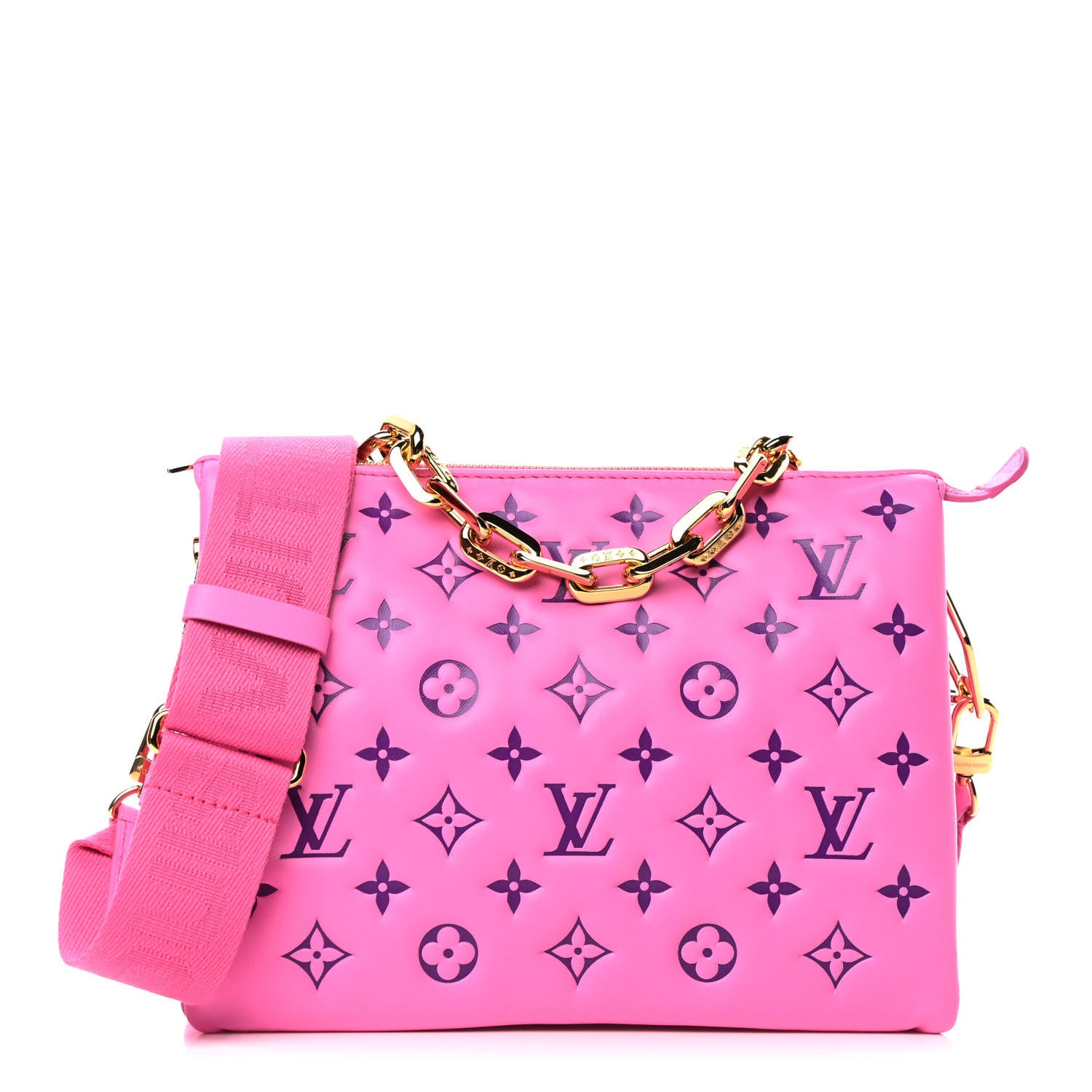 Louis Vuitton Lambskin Embossed Monogram Vuittamins Coussin PM Rose Violet 1 of 4